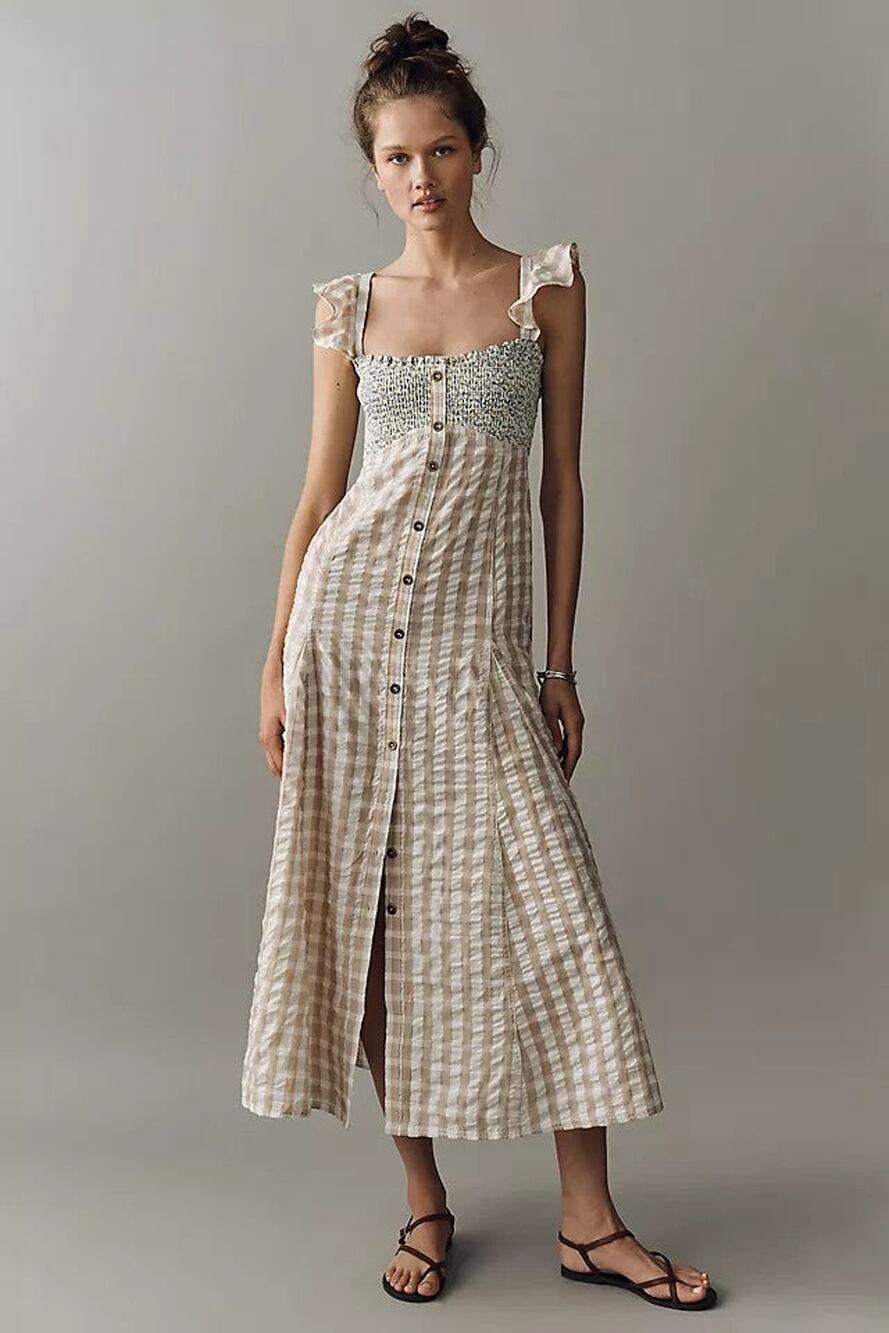 Pilcro Buttondown Sleeveless Midi Dress - XL